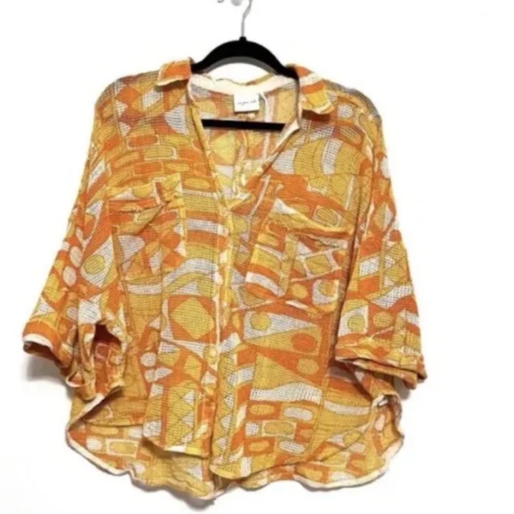 URBAN OUTFITTERS OUT FROM UNDER BEACH BOARDWALK ORANGE SHIRT SIZE M